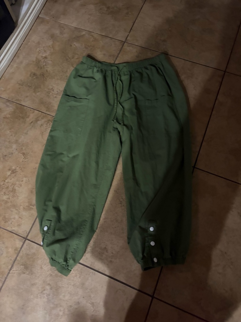 Green Men's Drawstring Cargo Pants